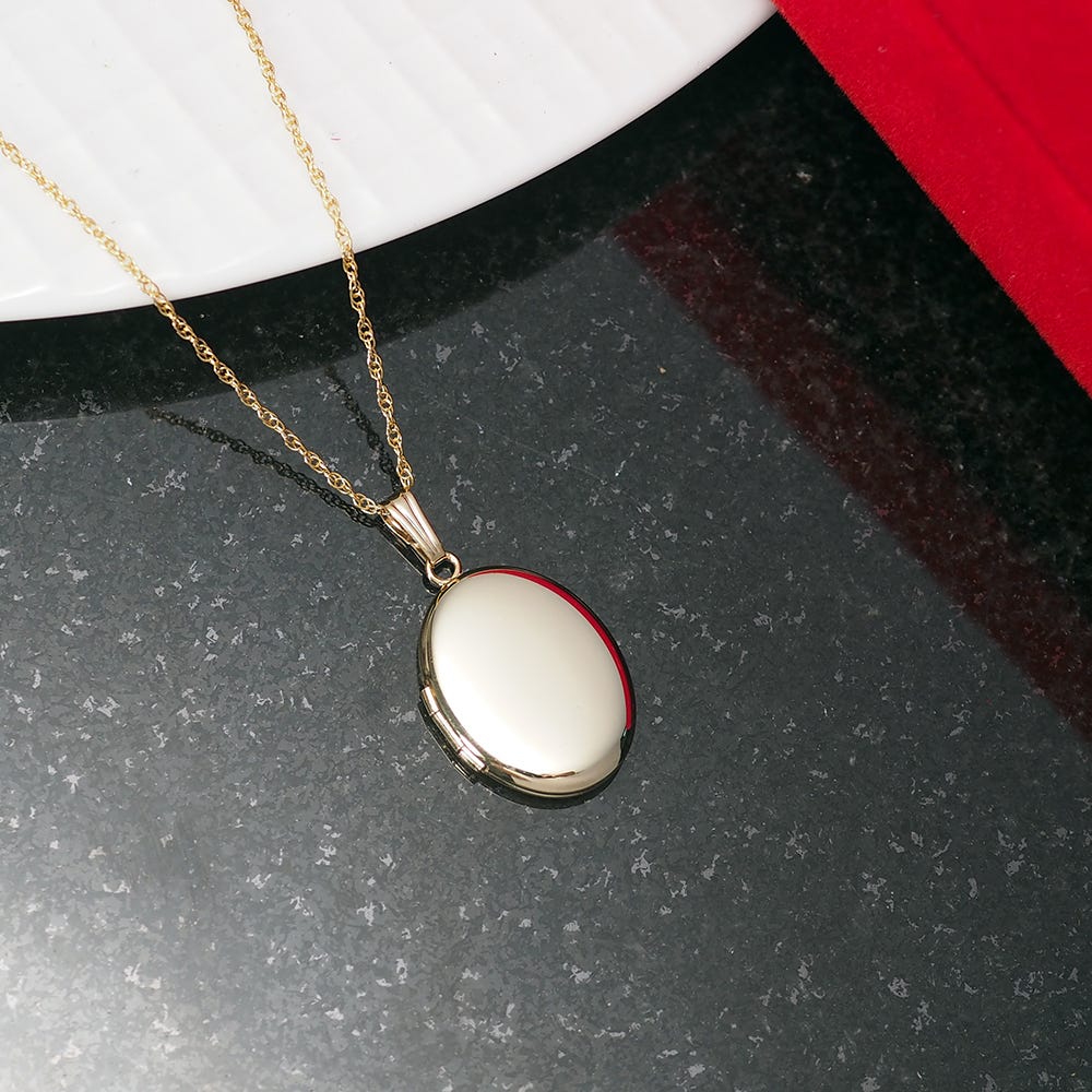 14k Gold Filled Oval 4 Photo Locket