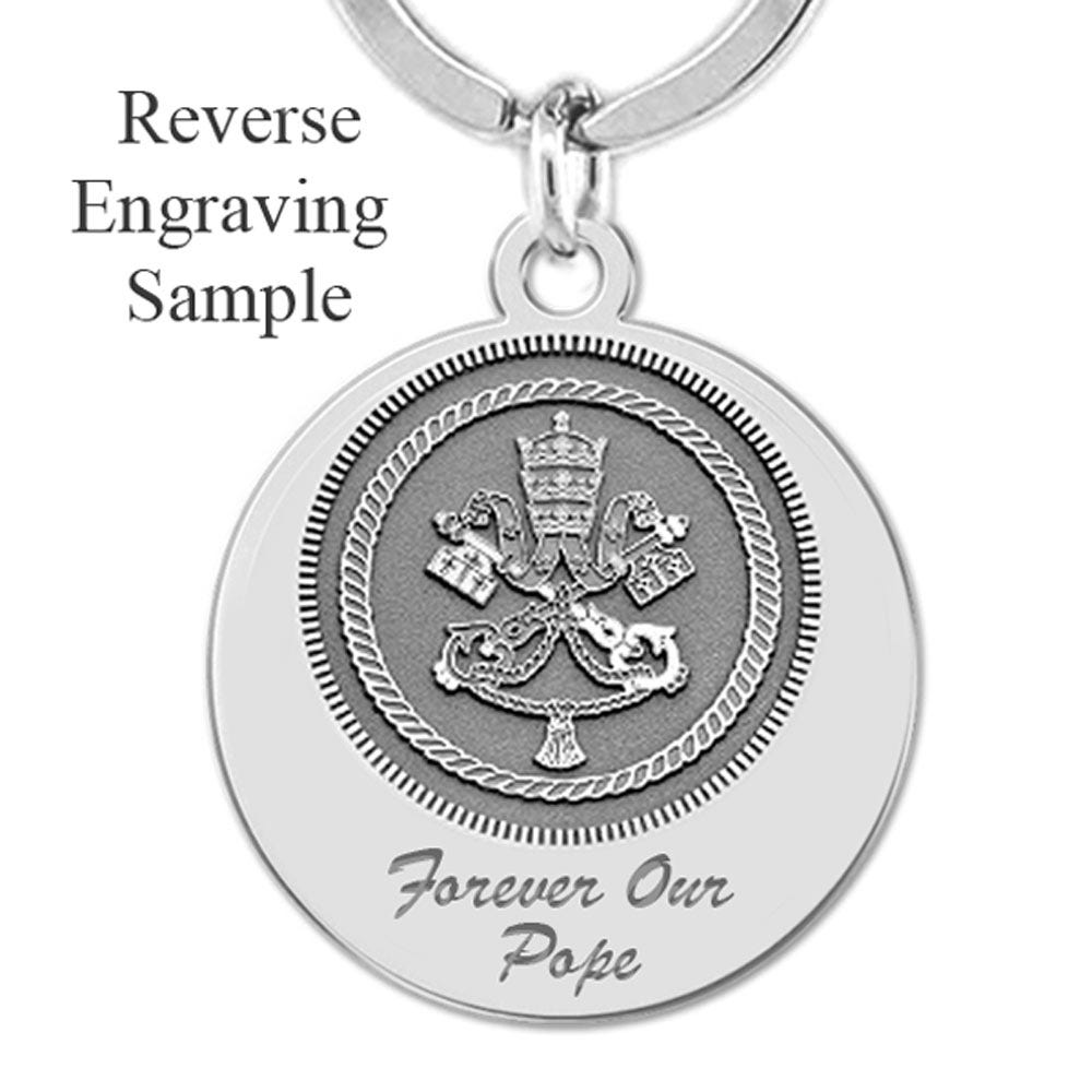 Pope Emeritus Benedict XVI Memorial Commemorative Double-Sided Religous Embossed Keychain