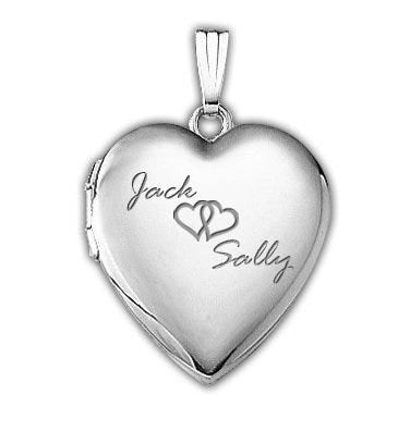 14k White Gold "Together Forever" Heart Locket