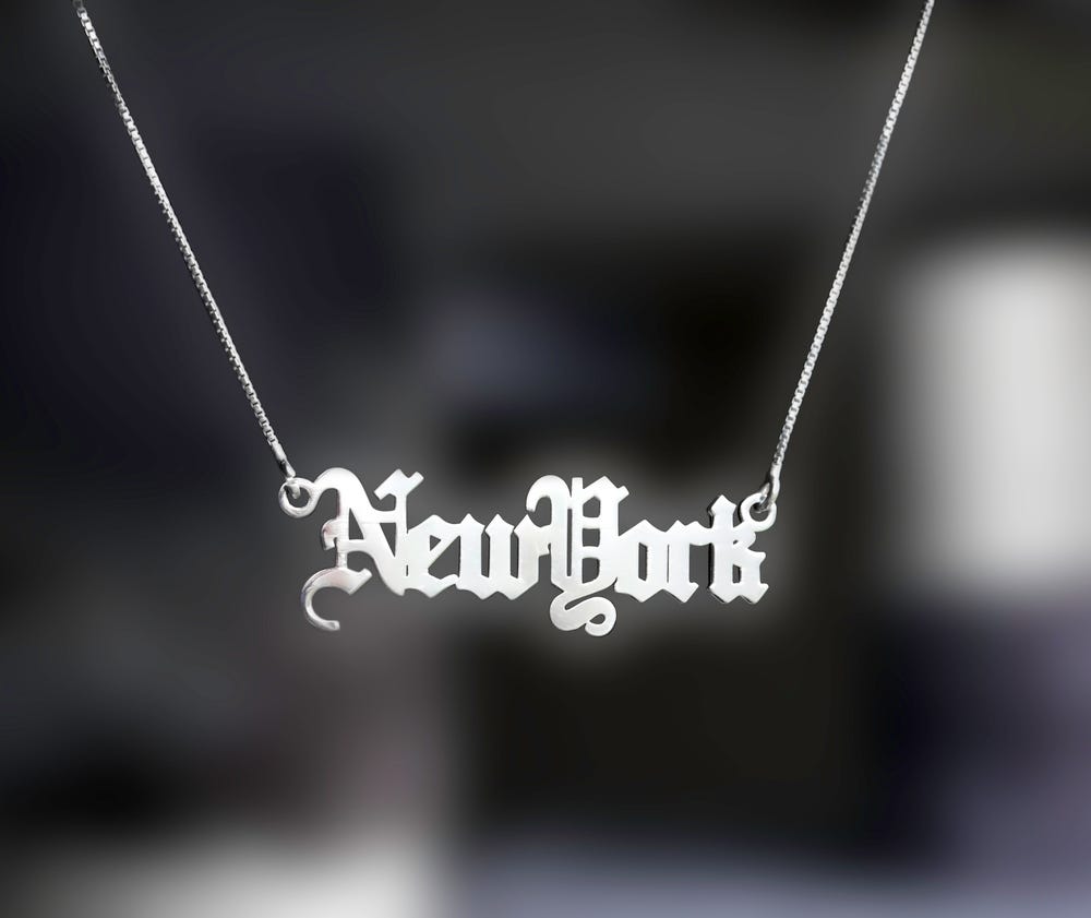 State Name Nameplate Necklace