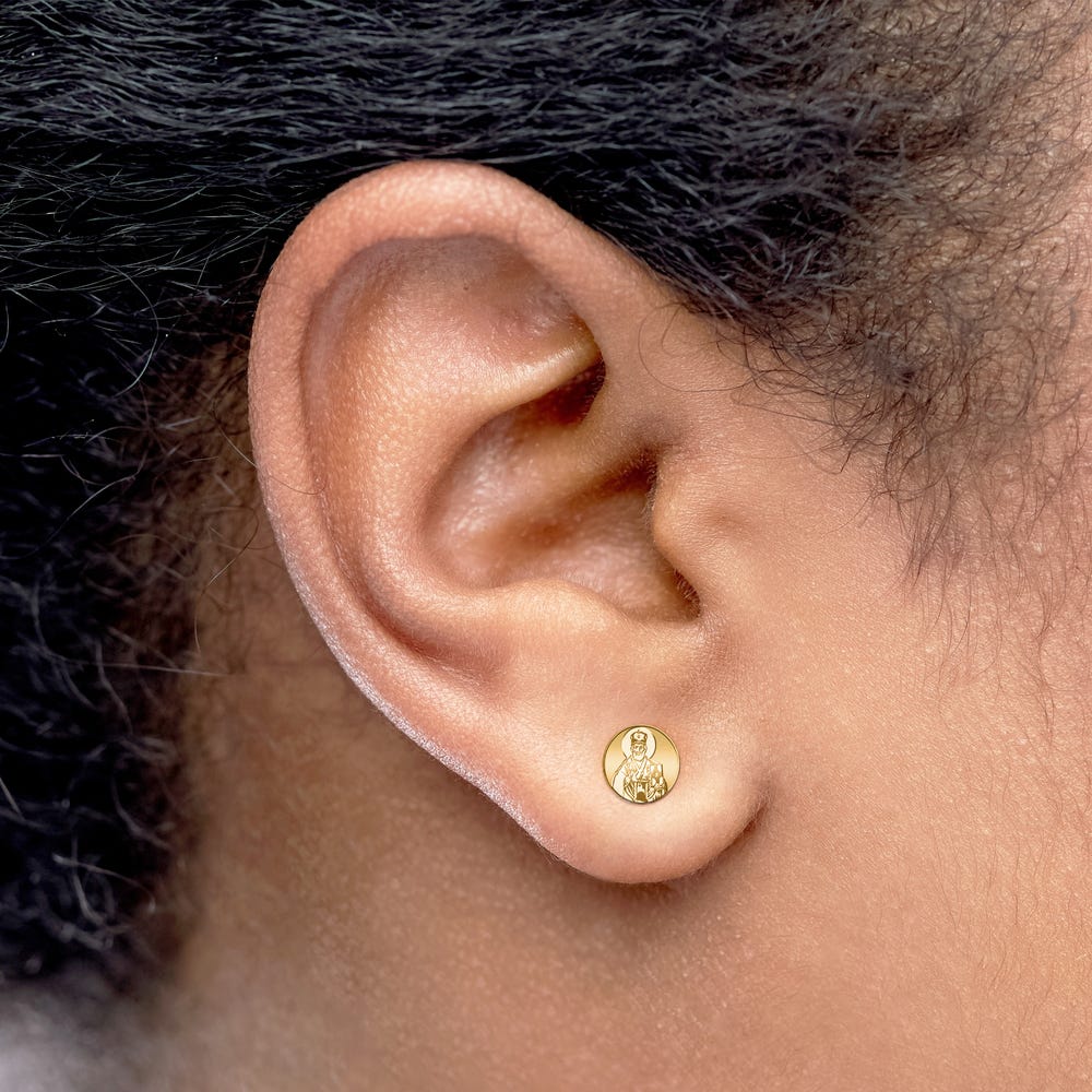 Pair of Saint Nicholas Stud Earrings
