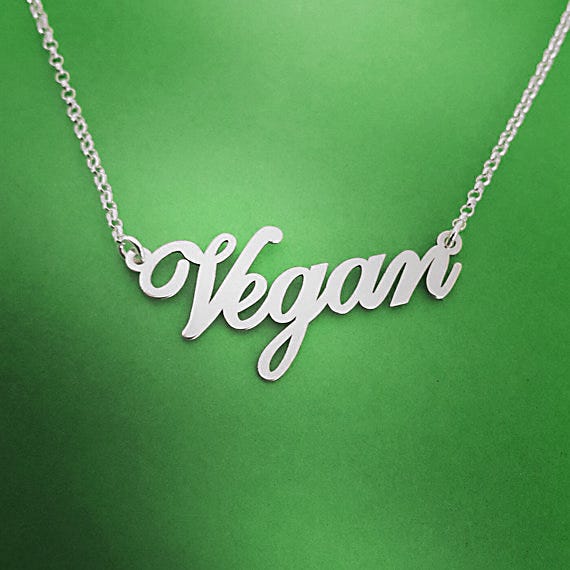 Vegan Necklace with 18 Inch Chain