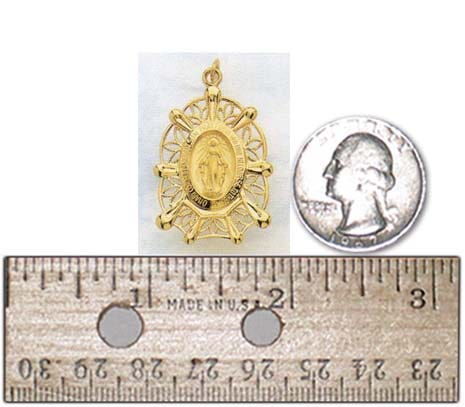 14k Yellow Gold Miraculous Medal