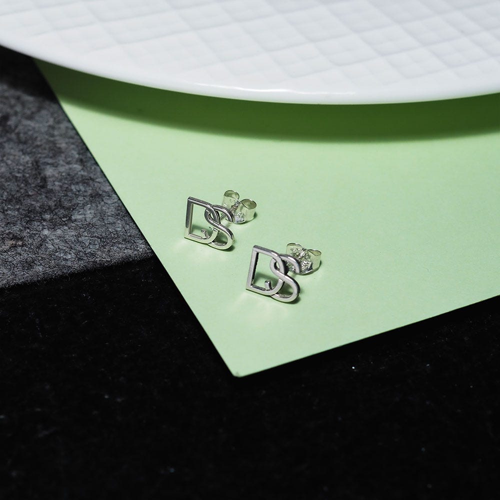 Pair of Intertwined Initial Earrings