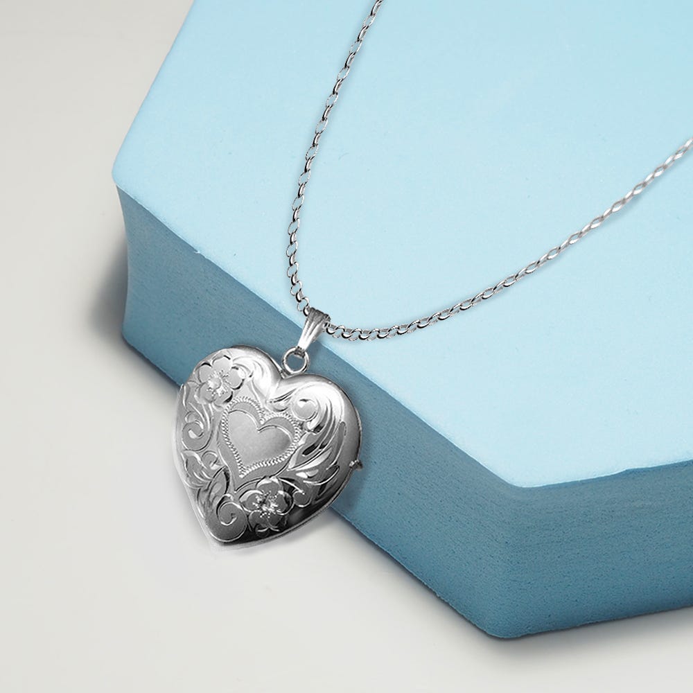 Sterling Silver Heart Four Photo Locket