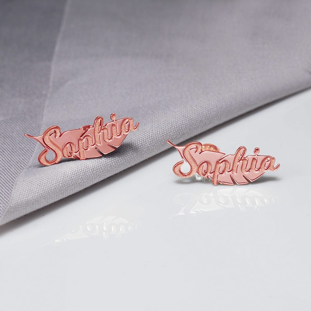 Pair of Feather Name Earrings