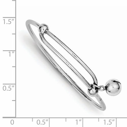 Sterling Silver Children's Ball Charm Expandable Bangle Bracelet