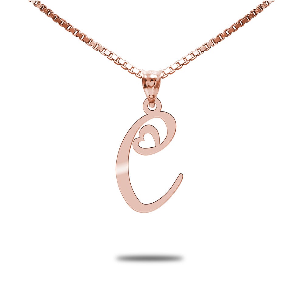 Initial Necklace w/Tiny Heart Custom Necklace With 18 inch chain