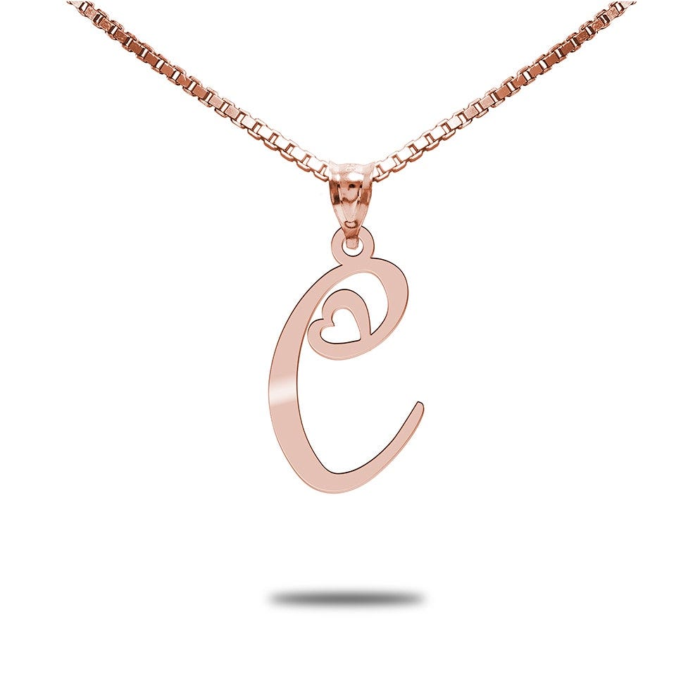 Initial Necklace w/Tiny Heart Custom Necklace With 18 inch chain