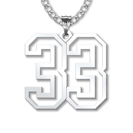 High Polished Cut-Out Number Pendant
