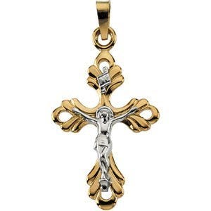 TWO TONE CRUCIFIX PENDANT