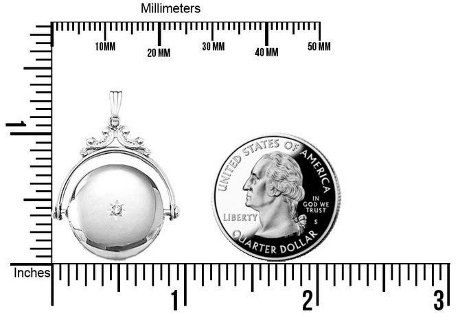 Sterling Silver Round Swivel Photo Locket