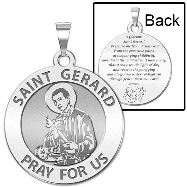 Saint Gerard Round "Expecting Mother" Prayer Double Sided Religious Medal