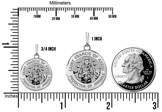 Sterling Silver St. Francis Round Photo Locket