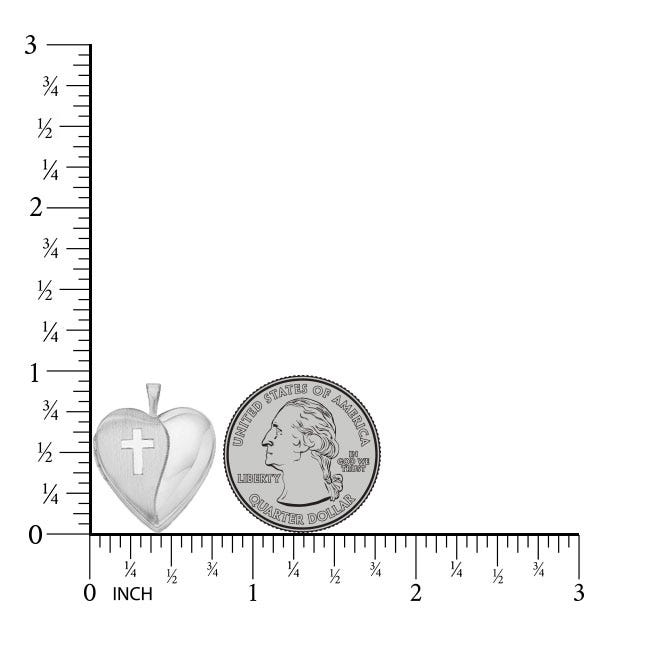 Sterling Silver Cross Heart Photo Locket