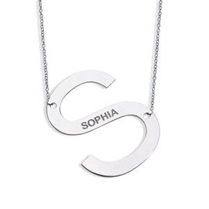 Big Initial Name Necklace with Chain Included