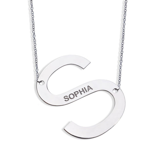 Big Initial Name Necklace with Chain Included