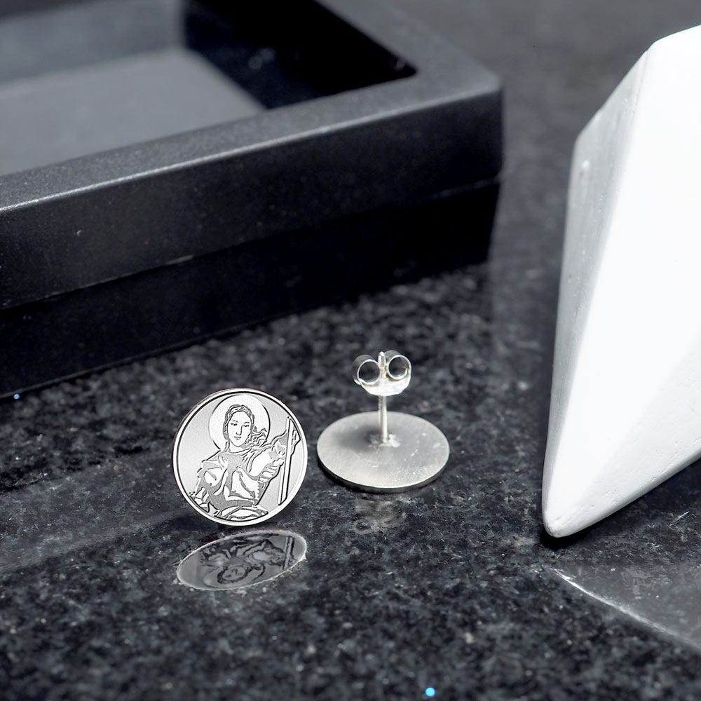 Pair of Saint Joan of Arc Stud Earrings