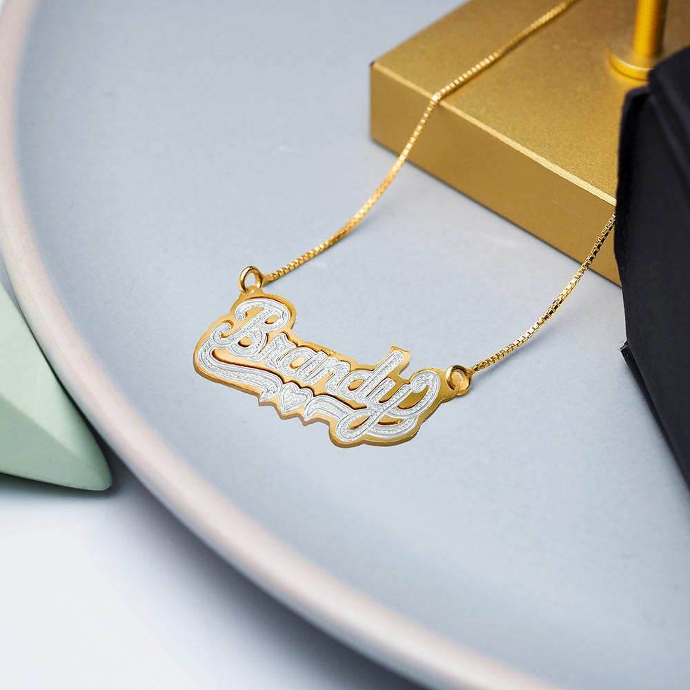 Diamond Cut Script Name Necklace with Chain Included