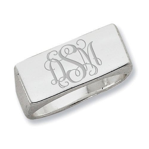 Sterling Silver Men's Rectangle Signet Ring