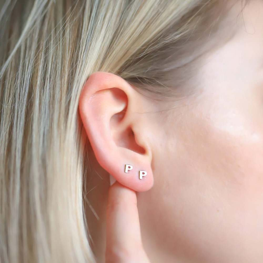 Pair of Initial Stud Earrings