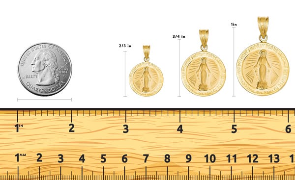 14K Yellow Gold Miraculous Medal