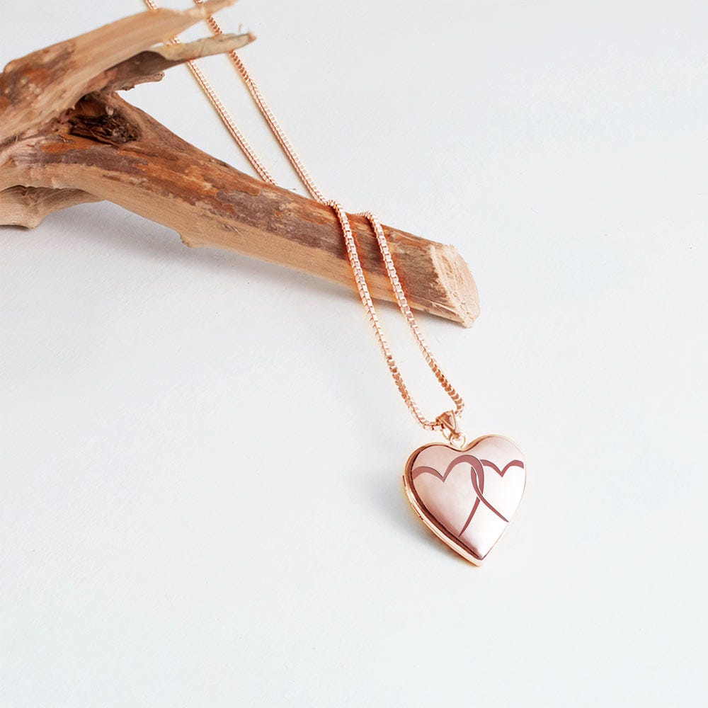 Rose Gold "Interlocking Hearts" Heart Locket