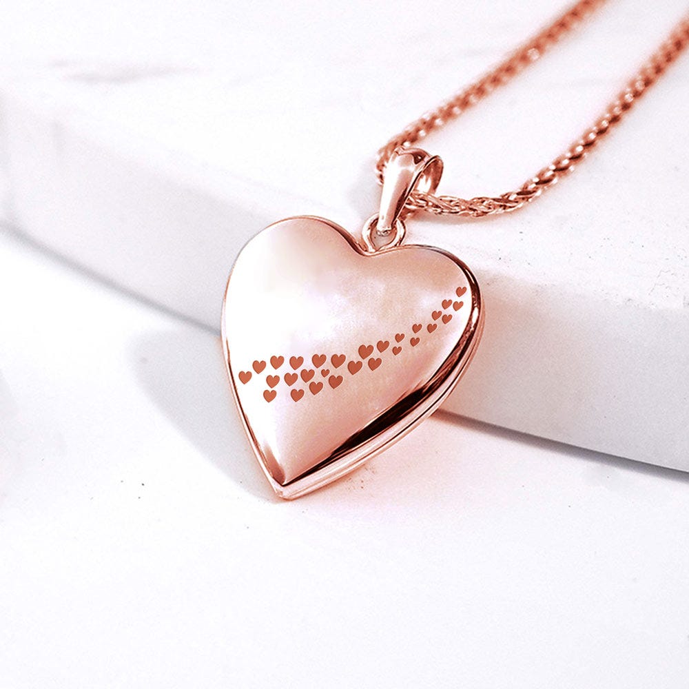 Rose Gold Plated "Cascade of Hearts" Heart Photo Locket