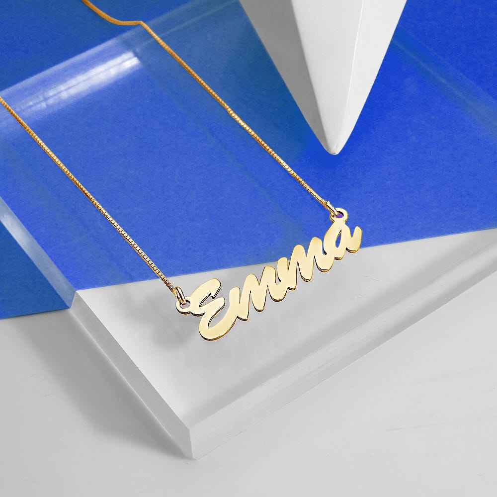 Script Name Necklace with Chain Included