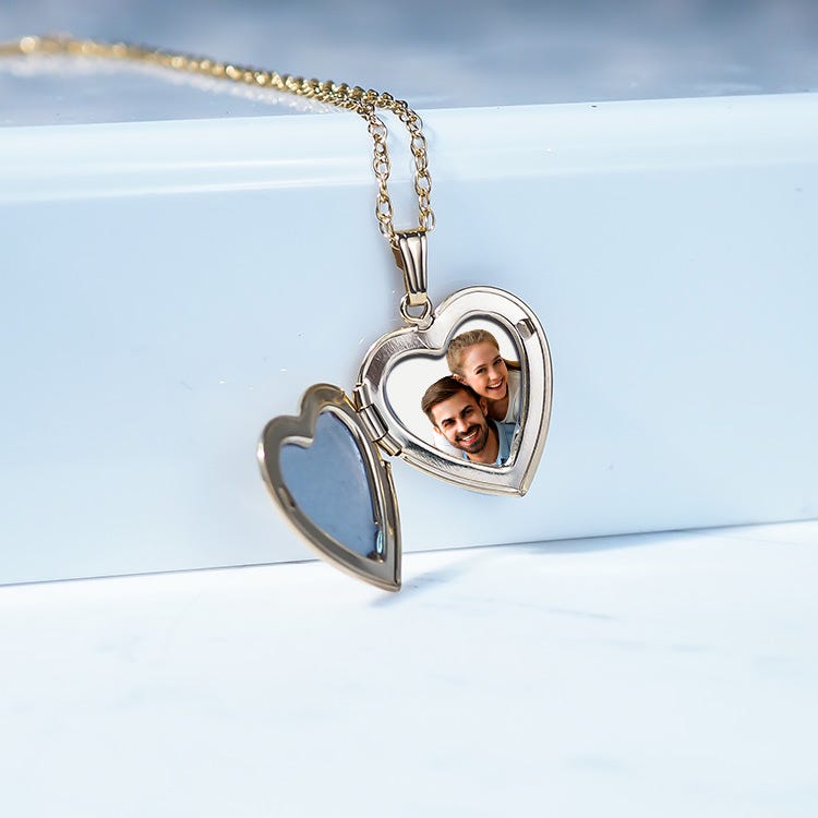 Yellow Gold To The Moon & Back Heart Photo Locket