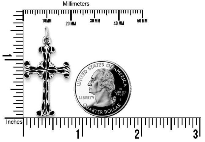 Sterling Silver Antiqued Cross Charm