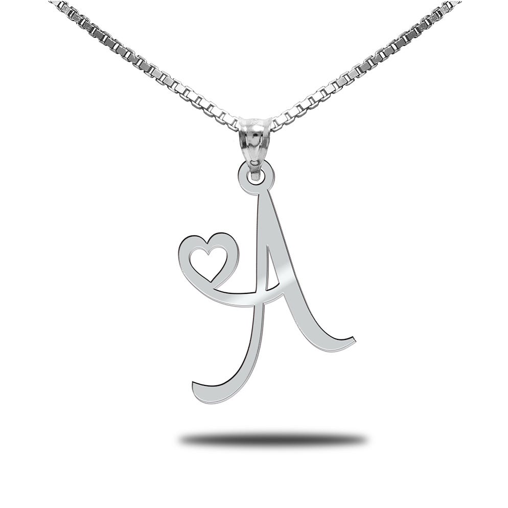 Initial Necklace w/Tiny Heart Custom Necklace With 18 inch chain