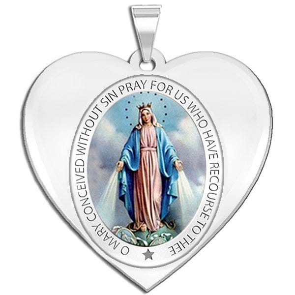 Miraculous Medal Heart Shaped Color "EXCLUSIVE"