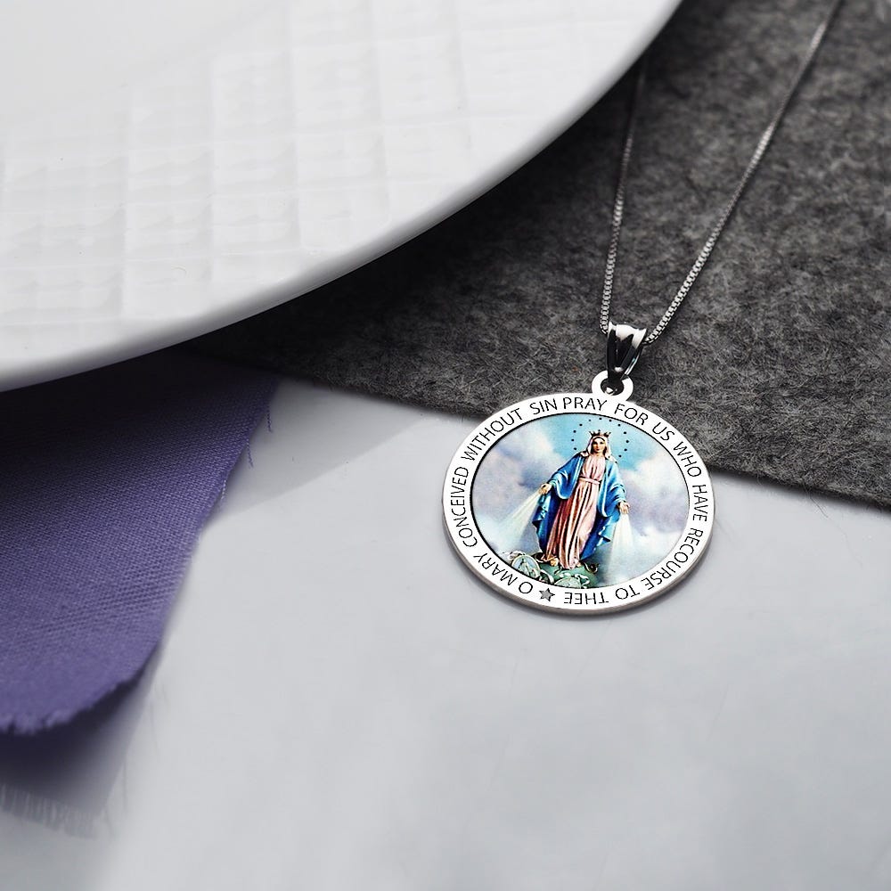 Miraculous Medal Round Color "EXCLUSIVE"