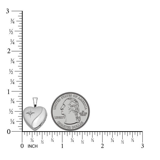 Sterling Silver Cubic Zirconia Heart Photo Locket