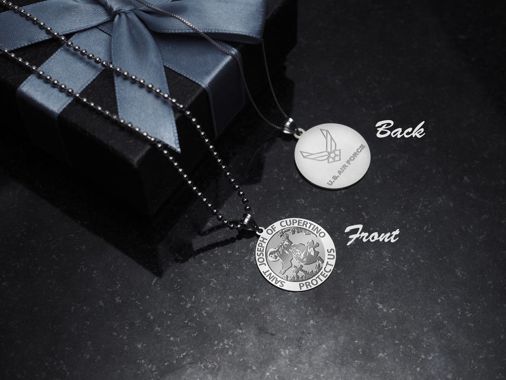 Saint Joseph of Cupertino Doubledside AIR FORCE Religious Medal "EXCLUSIVE"