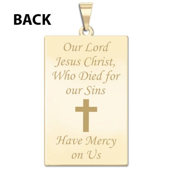 "The Crucifixion of Jesus" Doubled Sided Rectangle Religious Medal "EXCLUSIVE"