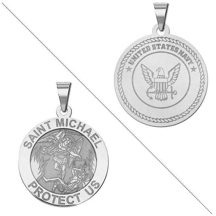 Saint Michael Doubledside NAVY Religious Medal "EXCLUSIVE"