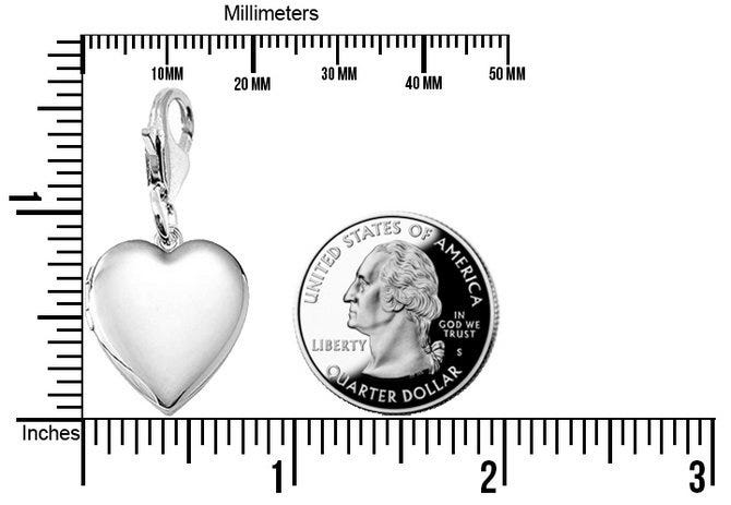 Sterling Silver Charm Heart Photo Locket