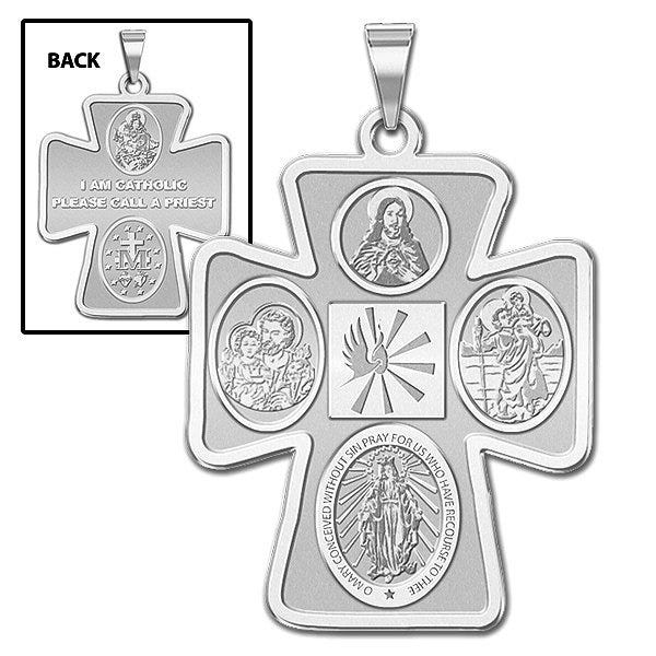 4 Way Cross Religious Medal  "EXCLUSIVE"