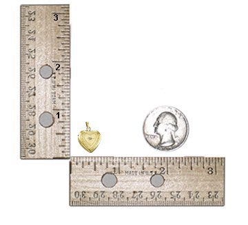 Solid 14K Yellow Gold Heart Photo Locket with Diamond