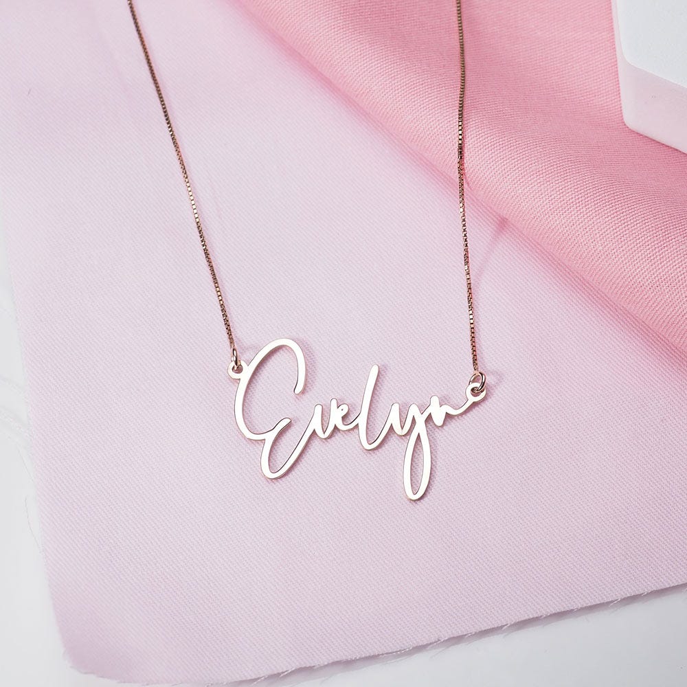 Modern Script Name Necklace with Chain Included