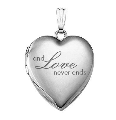 Sterling Silver "Family Love" Heart Photo Locket