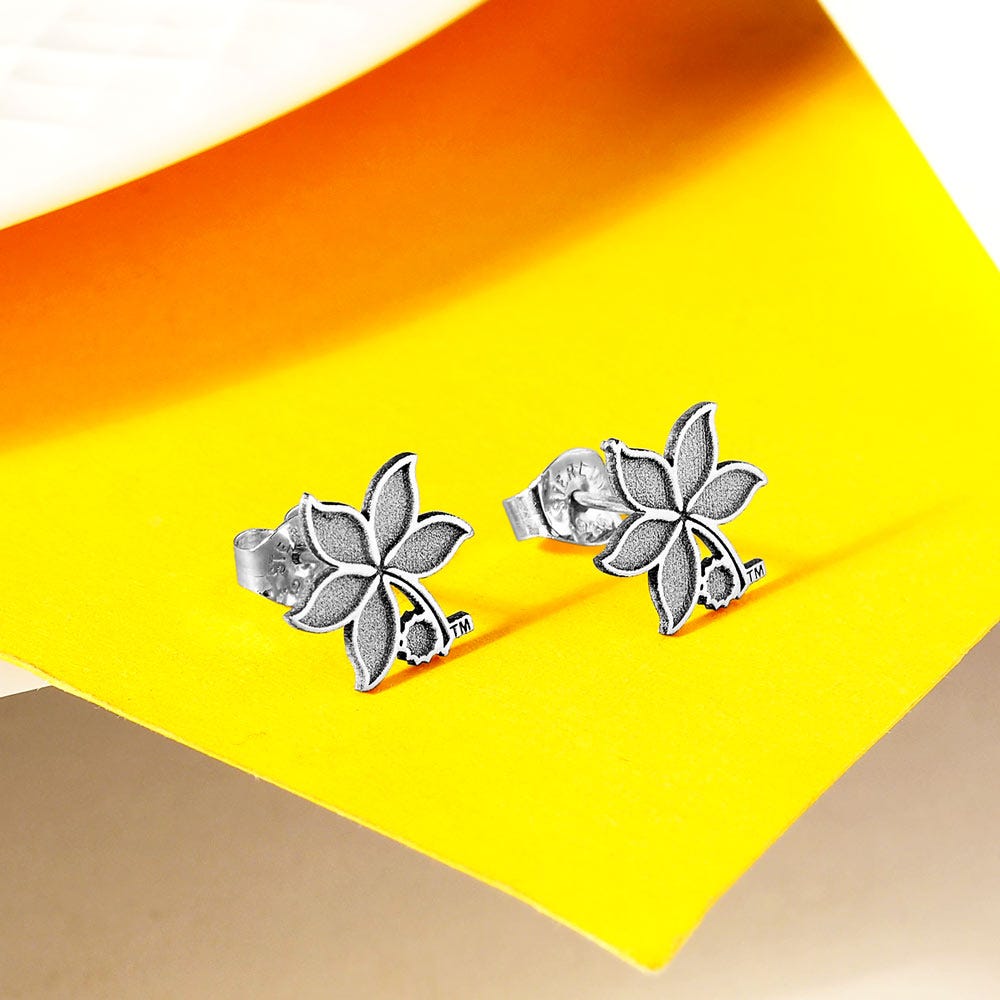 Pair Of Ohio State Logo Leaf Earrings