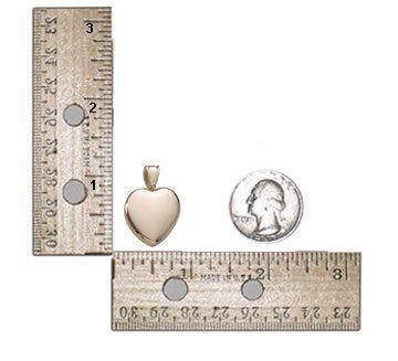 Solid 14k Yellow Gold Premium Weight Heart Photo Locket
