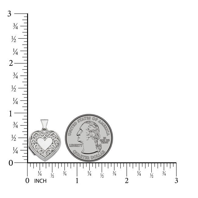 Sterling Silver Floral Heart Photo Locket