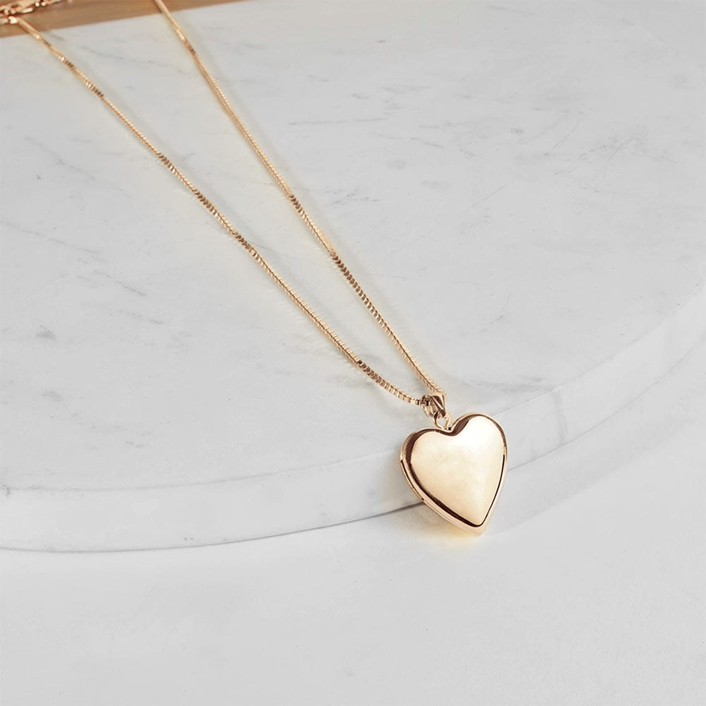 14k Gold Filled Small Heart Photo Locket - 2/3 inch x 2/3 inch
