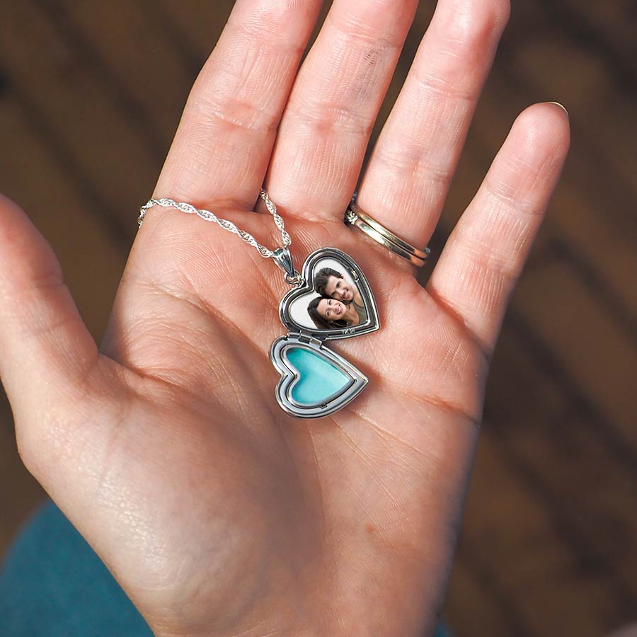 Sterling Silver "Mommy's Little Angel" Heart Photo Locket