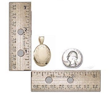 Solid 14k Yellow Gold Premium Weight Oval Picture Locket