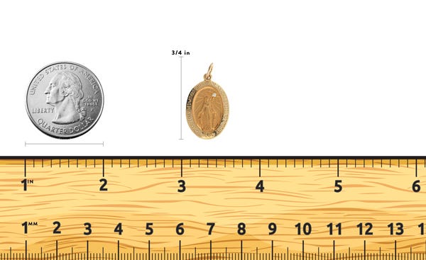 14K Gold Miraculous Medal [H] w/ Diamond
